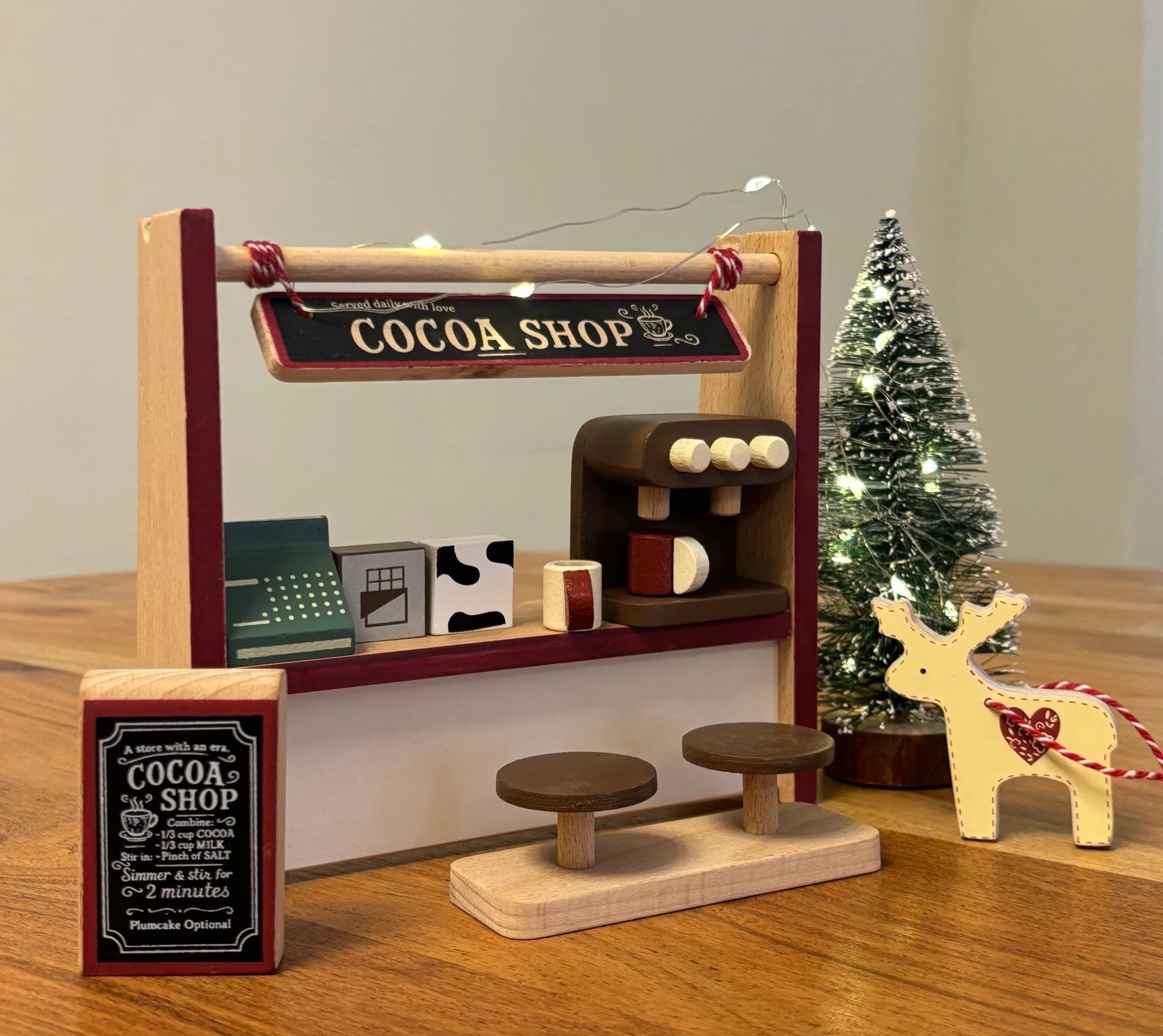 Playbox Christmas Special Hot Cocoa Shop Wooden Toy | Pretend Play Toddler & Kids Baby Toys - Pretend & Play Toys