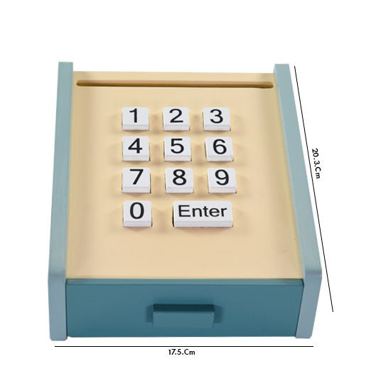 Playbox Funny Money - Cashier Wooden Toy | Pretend Play Shop Accessories | Card Machine Role Play Toy | Imaginary Role pPay Shopping Fun! - PBP - 003