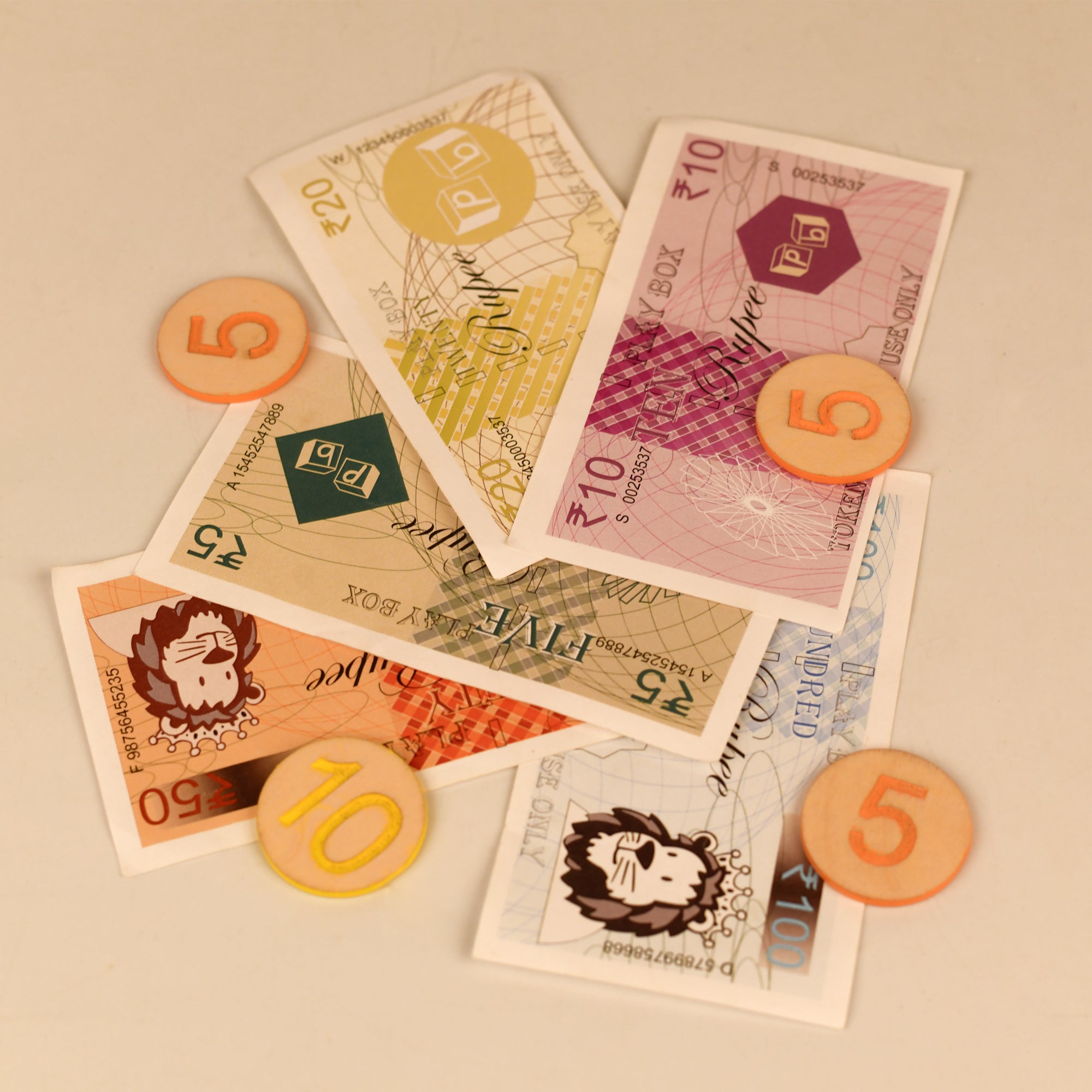 Playbox Funny Money - Cashier Wooden Toy | Pretend Play Shop Accessories | Card Machine Role Play Toy | Imaginary Role pPay Shopping Fun! - PBP - 003