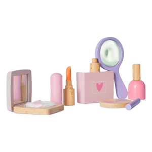 Playbox Glam it Up- Wooden Make up Toy Set- 10 Piece Kit - Pretend Play Makeup Playset - 100% Natural Wood, Nontoxic Paint, Smooth Edges | Toddler Wooden Makeup Kit