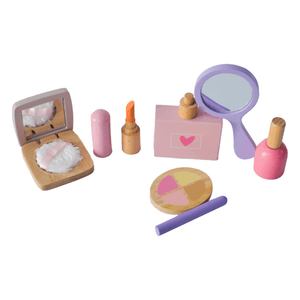 Playbox Glam it Up- Wooden Make up Toy Set- 10 Piece Kit - Pretend Play Makeup Playset - 100% Natural Wood, Nontoxic Paint, Smooth Edges | Toddler Wooden Makeup Kit