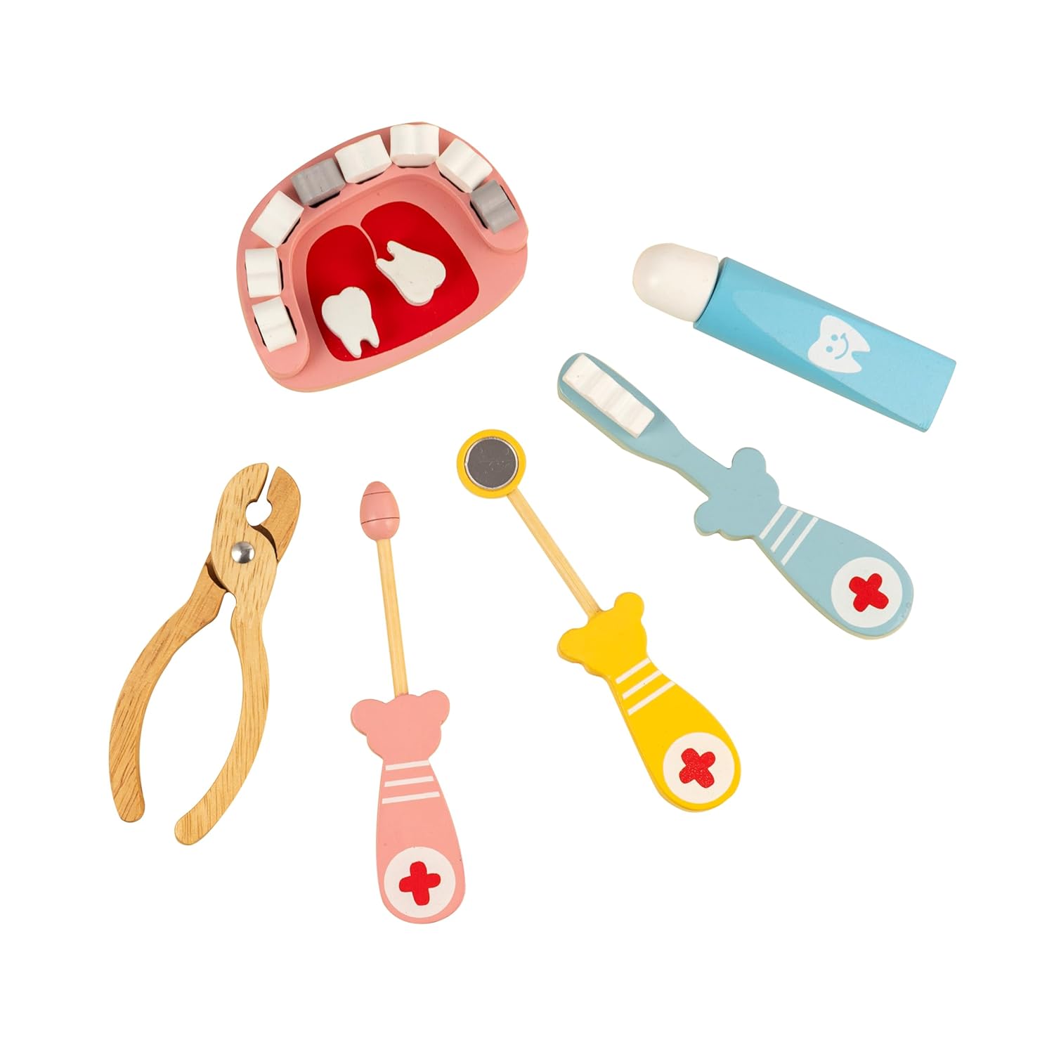 Playbox Happy Teeth Wooden dental Doctor Kit Toy Pretend Play wooden doctor Set - PBP - 002