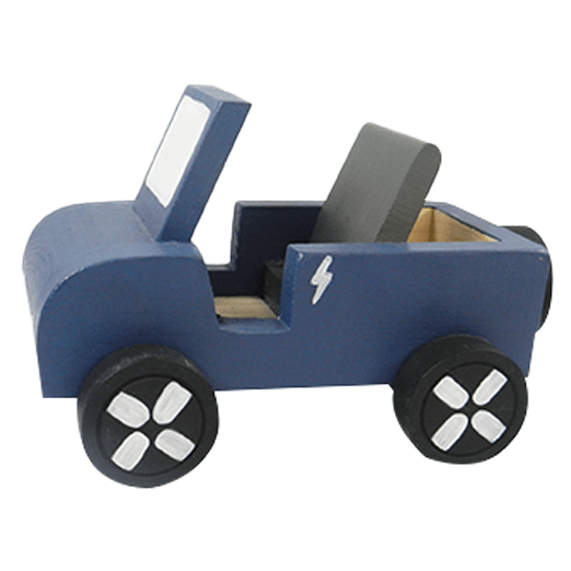 Playbox Kid Wooden Ev Jeep With Artificial Wooden Electirc Charger - PBR - 001