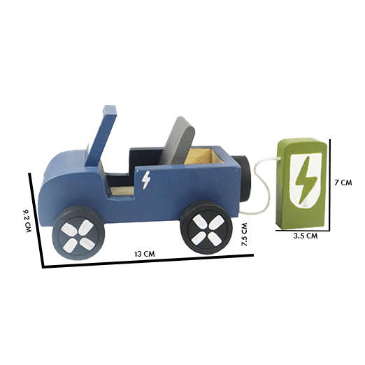 Playbox Kid Wooden Ev Jeep With Artificial Wooden Electirc Charger - PBR - 001