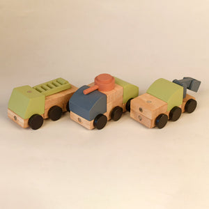 Playbox Modular Magnetic Wooden Toy Set | 21 Different Magnetic Pieces Blocks Toddler & Children Imagination Creativity and Educational Toys