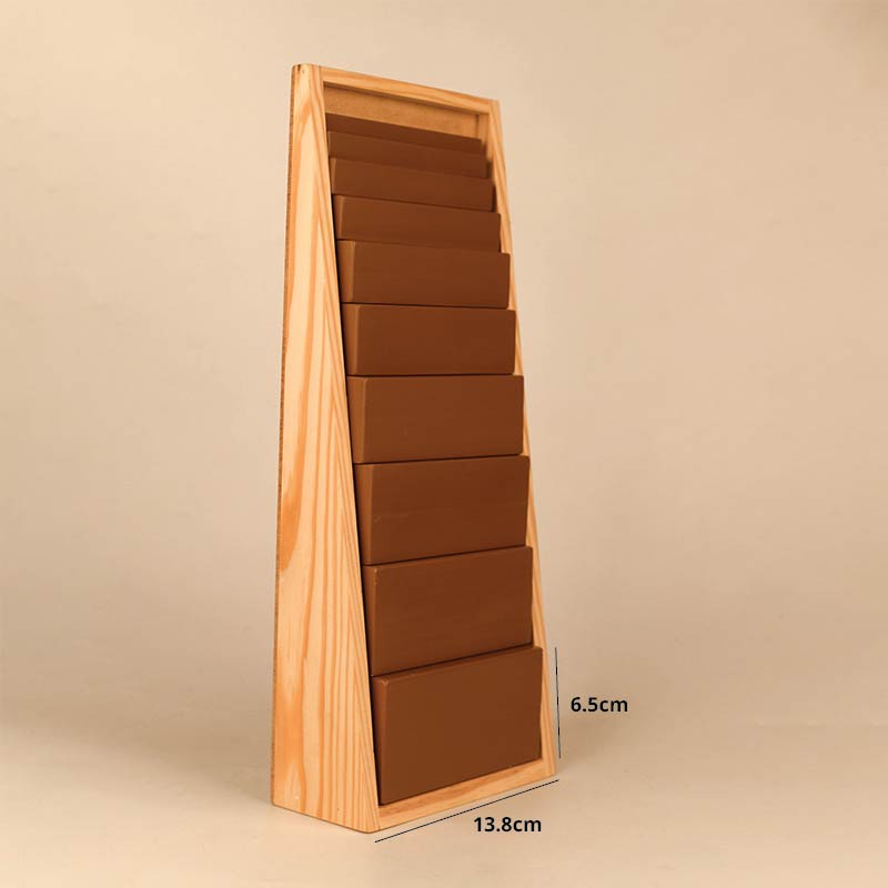 Playbox Montessori Brown Stairs/Steps Wooden Educational Toy for Toddler & Kids Baby Toys with 10 Durable Cuboidal Blocks with Tower Frame - PBO - 012