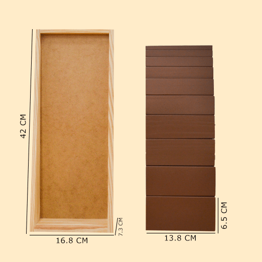 Playbox Montessori Brown Stairs/Steps Wooden Educational Toy for Toddler & Kids Baby Toys with 10 Durable Cuboidal Blocks with Tower Frame - PBO - 012