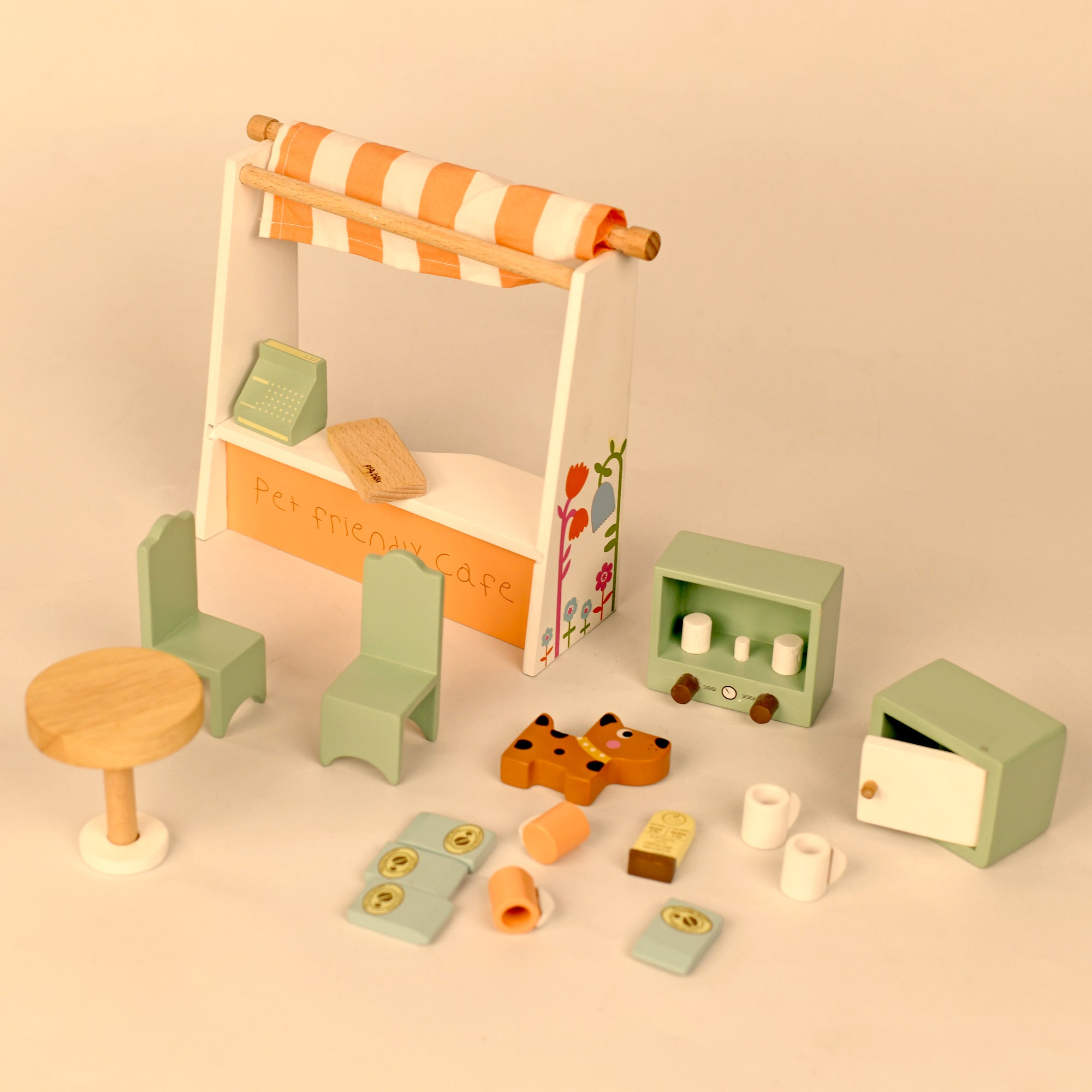 PlayBox Pet Friendly Cafe Wooden Toy | Pretend Play Toddler & Kids Baby Toys - PBP - 028