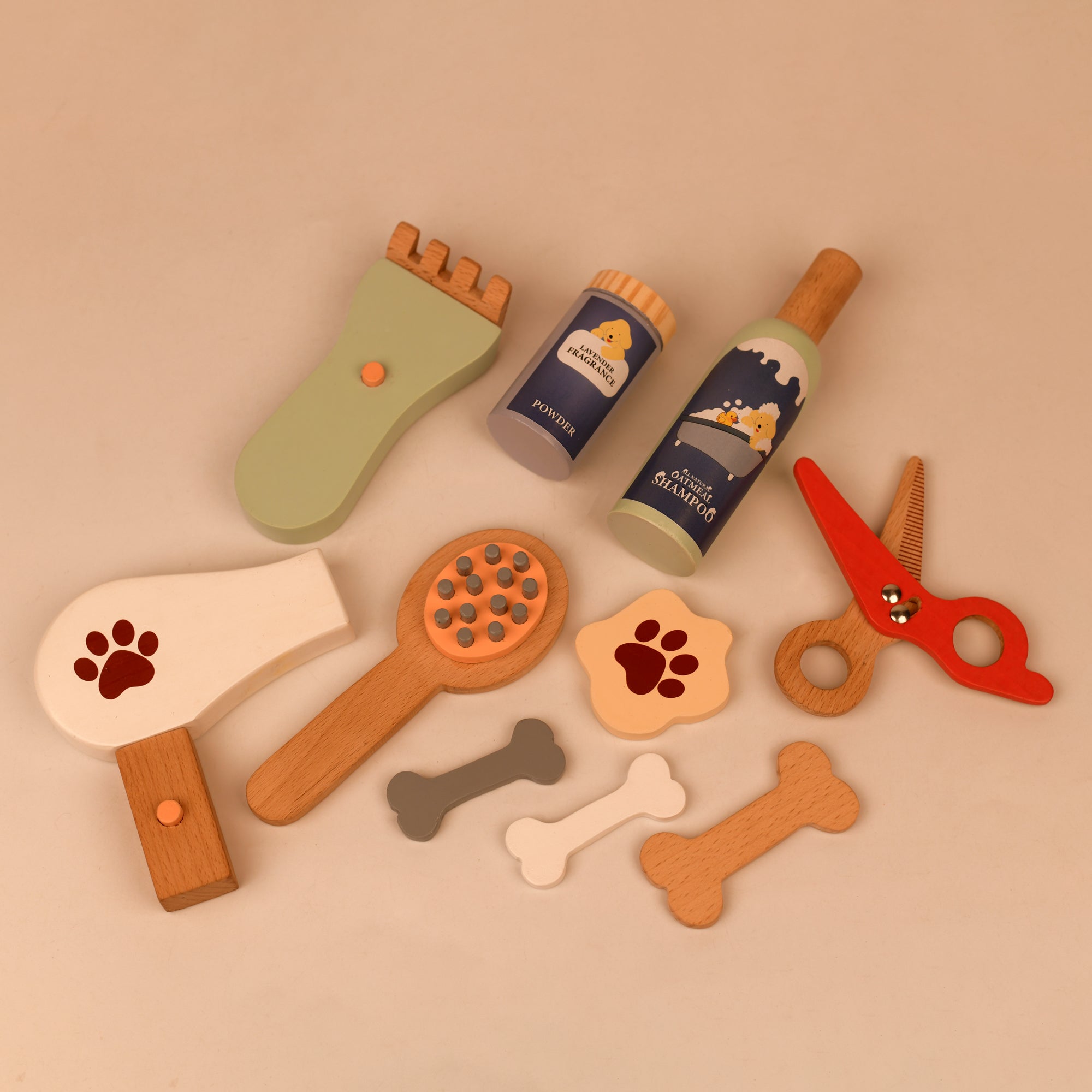 PlayBox Pet Grooming Play Set Wooden Toy | Pretend Play Toddler & Kids Baby Toys - PBP - 029