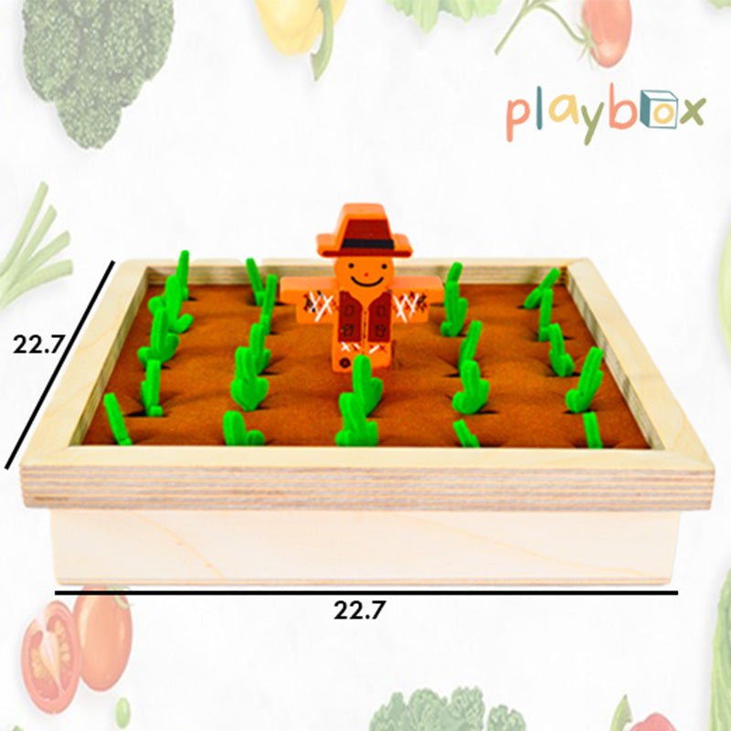 Playbox Pretend Play Toy Wooden Toy Memory Game ( 1 Years + ) Imagination & Creativity Find My Veggie Farm Game Wooden Toy (Set Of 1),kids 1 year - PBV - 001