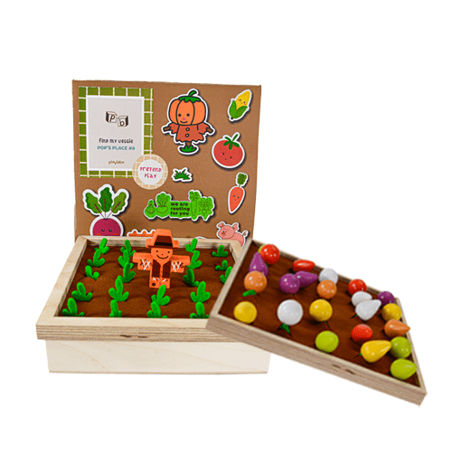Playbox Pretend Play Toy Wooden Toy Memory Game ( 1 Years + ) Imagination & Creativity Find My Veggie Farm Game Wooden Toy (Set Of 1),kids 1 year - PBV - 001
