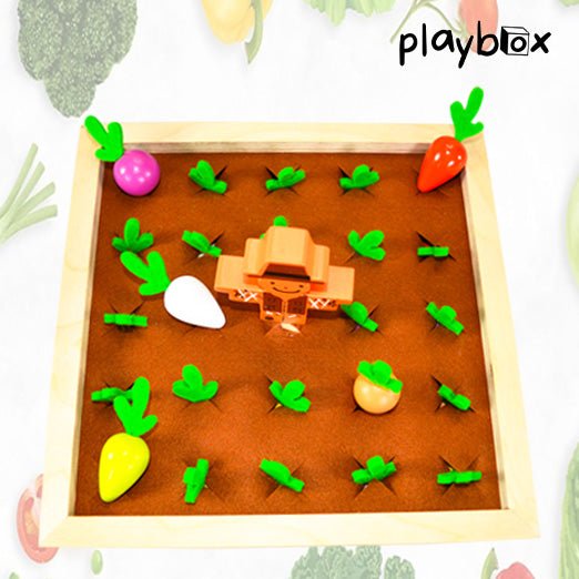Playbox Pretend Play Toy Wooden Toy Memory Game ( 1 Years + ) Imagination & Creativity Find My Veggie Farm Game Wooden Toy (Set Of 1),kids 1 year - PBV - 001