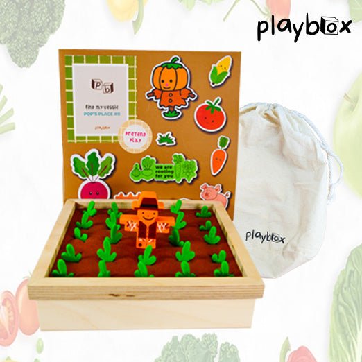 Playbox Pretend Play Toy Wooden Toy Memory Game ( 1 Years + ) Imagination & Creativity Find My Veggie Farm Game Wooden Toy (Set Of 1),kids 1 year - PBV - 001