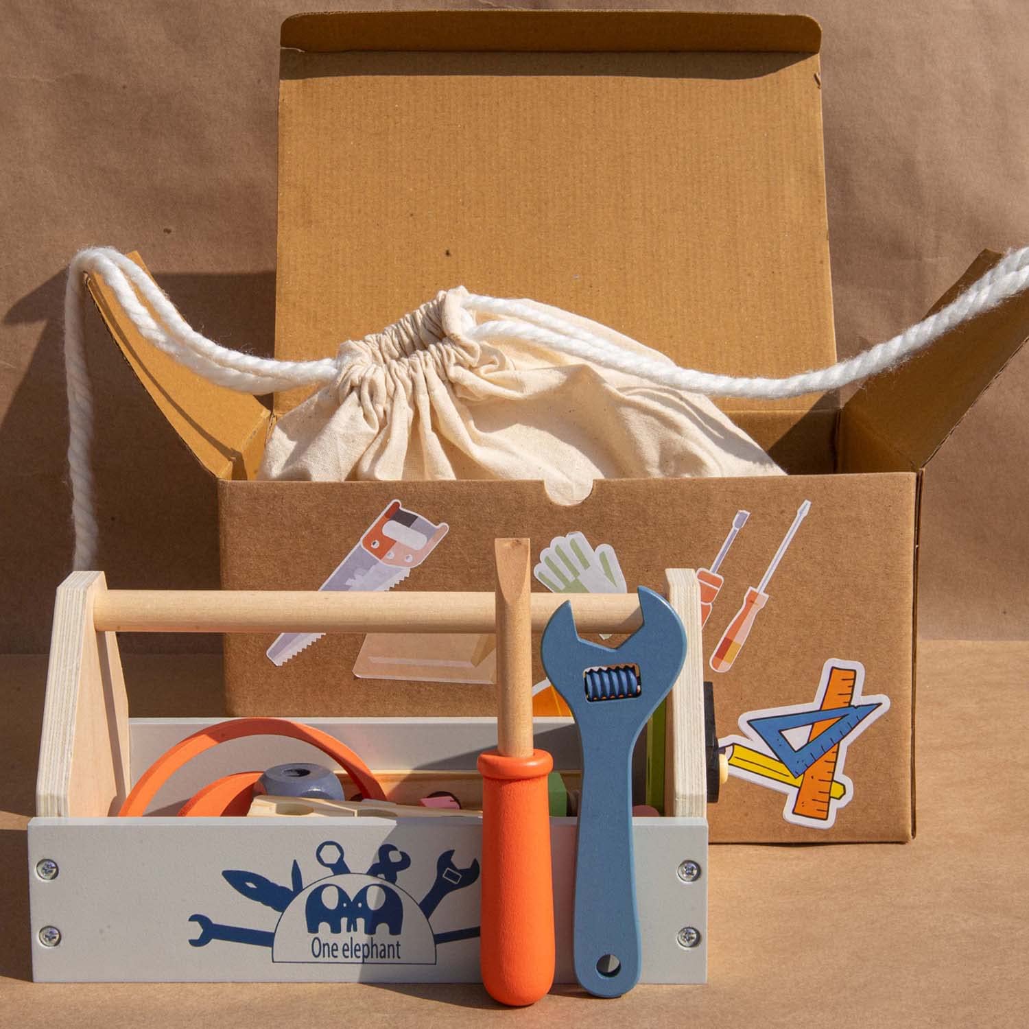 Playbox Pretend Play Wooden Toy Tool Kit Imagination and Creativity Fix it up Wooden Toy - PBP - 001
