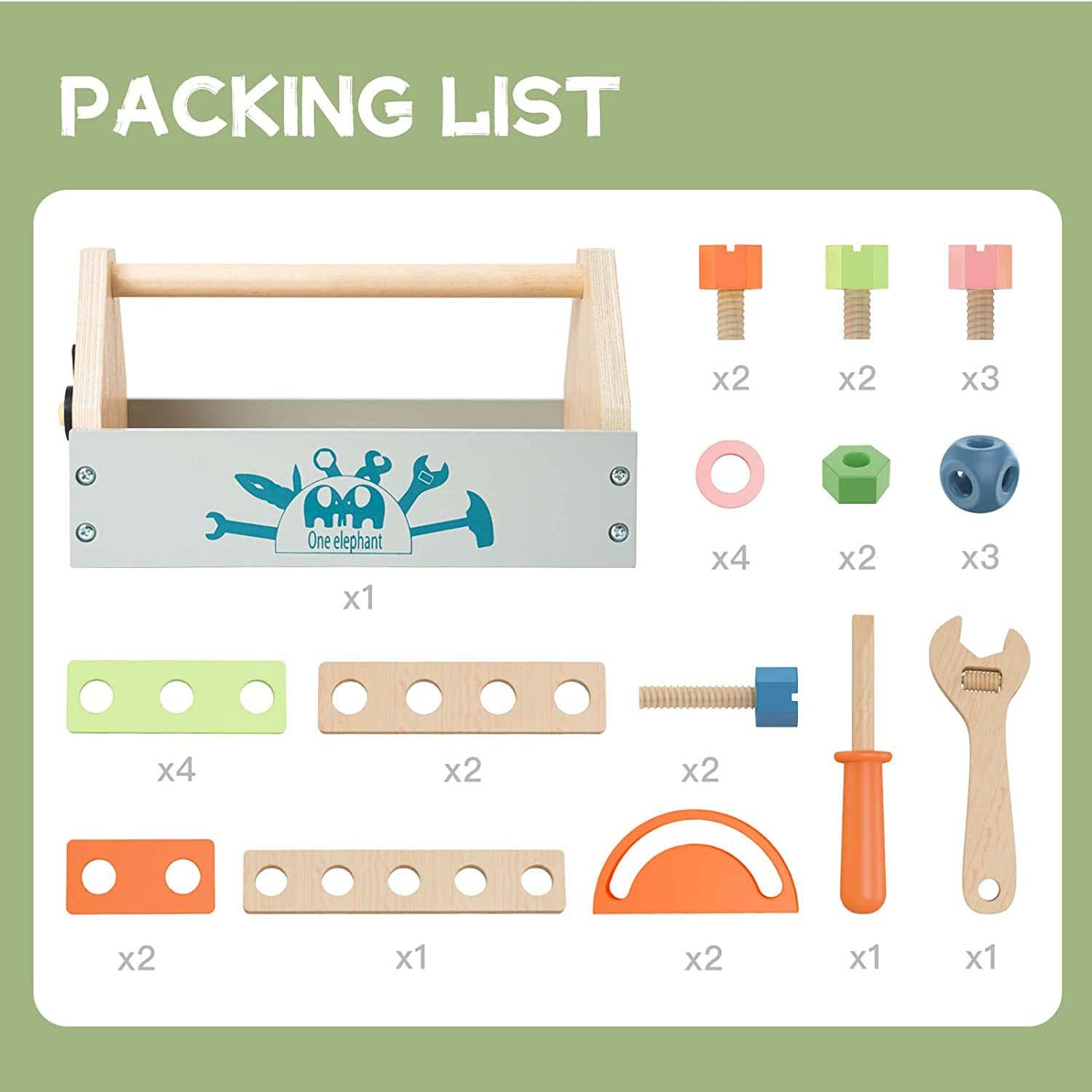 Playbox Pretend Play Wooden Toy Tool Kit Imagination and Creativity Fix it up Wooden Toy - PBP - 001