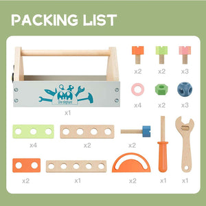 Playbox Pretend Play Wooden Toy Tool Kit Imagination and Creativity Fix it up Wooden Toy - PBP - 001