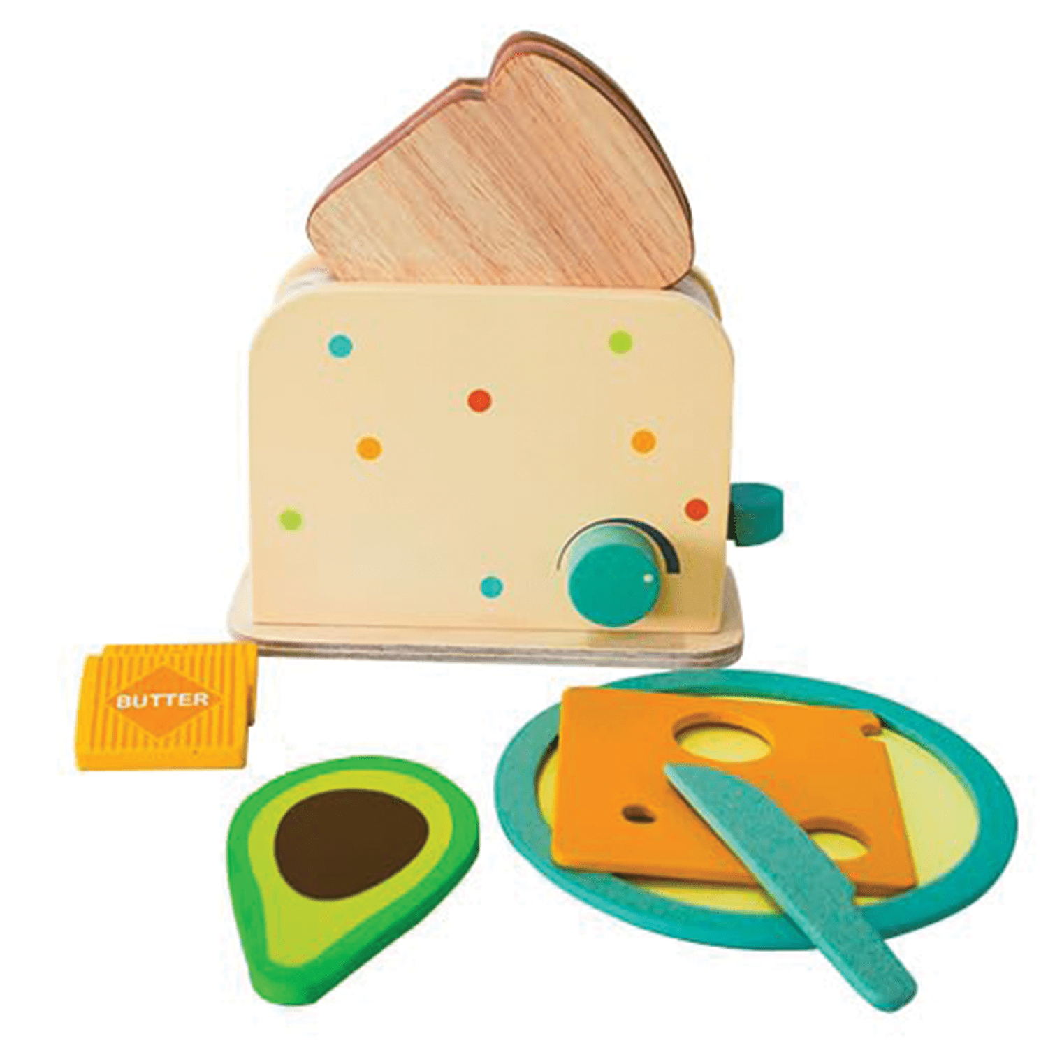 Playbox Roasty Toasty Wooden Toaster Kitchen Set Pretend Play Kids Baby Toy Set - PBP - 005