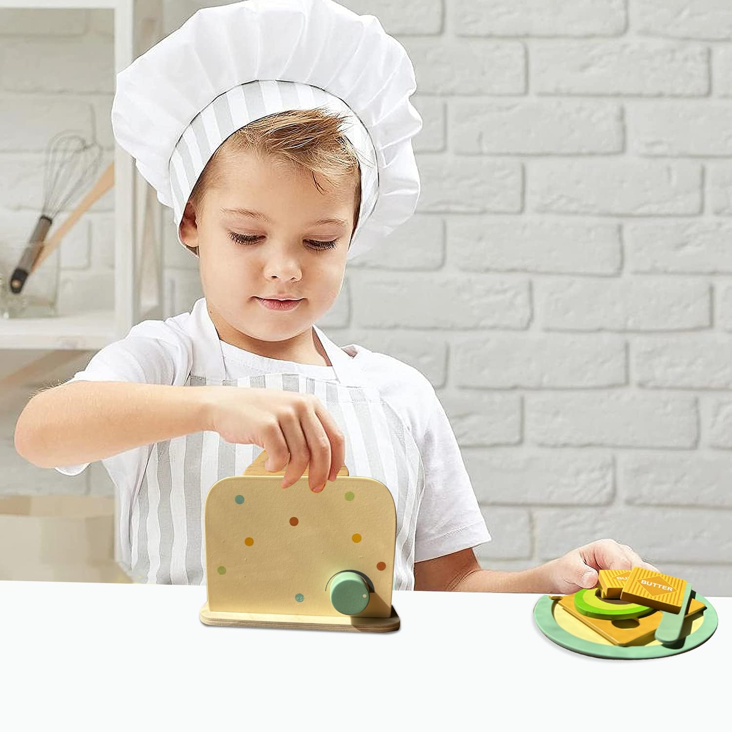Playbox Roasty Toasty Wooden Toaster Kitchen Set Pretend Play Kids Baby Toy Set - PBP - 005