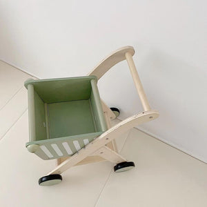 Playbox Shop 'N' Roll Wooden Toy Role Play Supermarket Grocery Shopping Trolley - PBP - 016