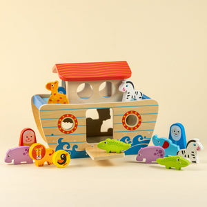 Playbox Wild Cruise Wooden Animal Ark Toy, Educational Animal Transport Ship Toy - PBP - 019