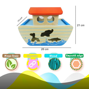 Playbox Wild Cruise Wooden Animal Ark Toy, Educational Animal Transport Ship Toy - PBP - 019