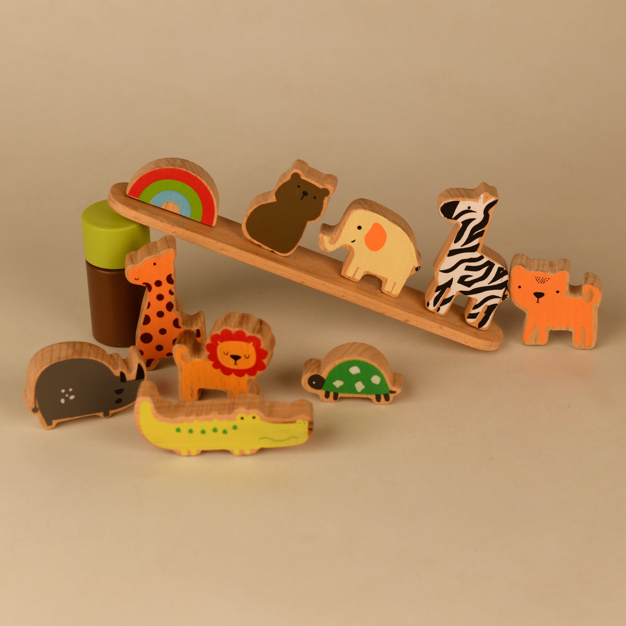 Playbox Wodden Zoo Tower | Balancing Activities Toy | Great Gift for Kids and Toddlers | Wooden Animal Stacking Toys - PBV - 004