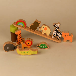 Playbox Wodden Zoo Tower | Balancing Activities Toy | Great Gift for Kids and Toddlers | Wooden Animal Stacking Toys - PBV - 004
