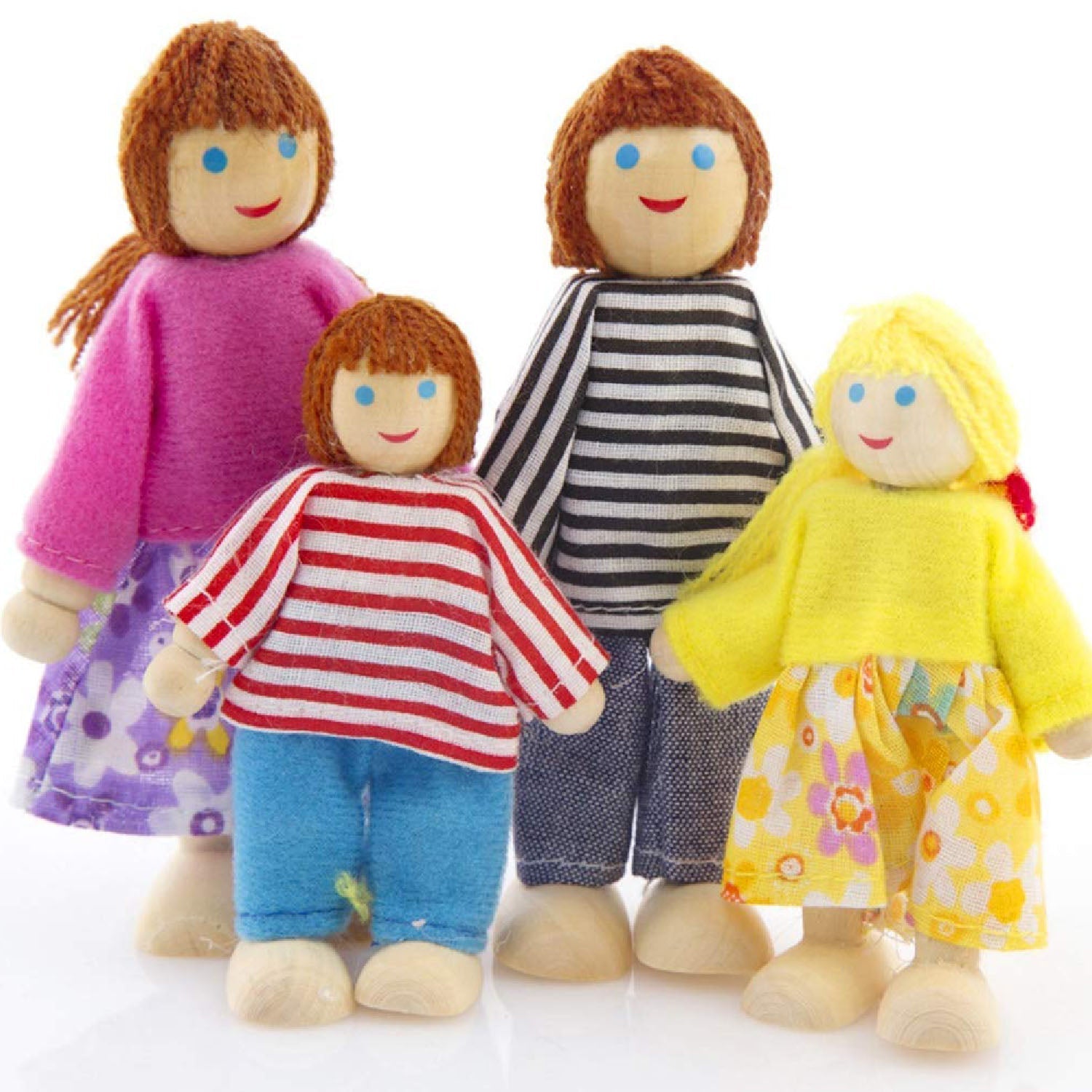 Playbox Wooden Figure Pop's Family Dolls Pretend Play Toy Set For Children Kids - PBP - 014