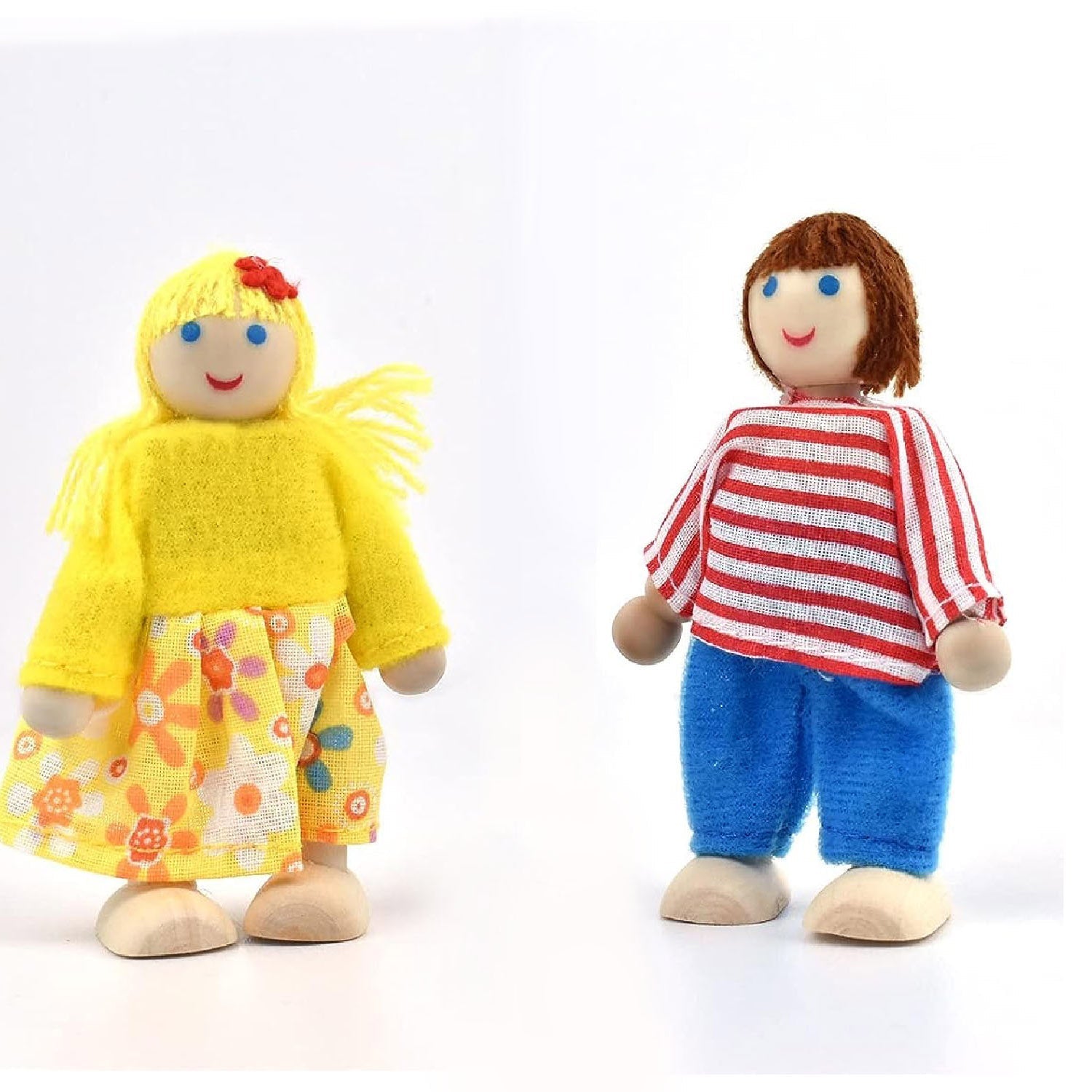 Playbox Wooden Figure Pop's Family Dolls Pretend Play Toy Set For Children Kids - PBP - 014