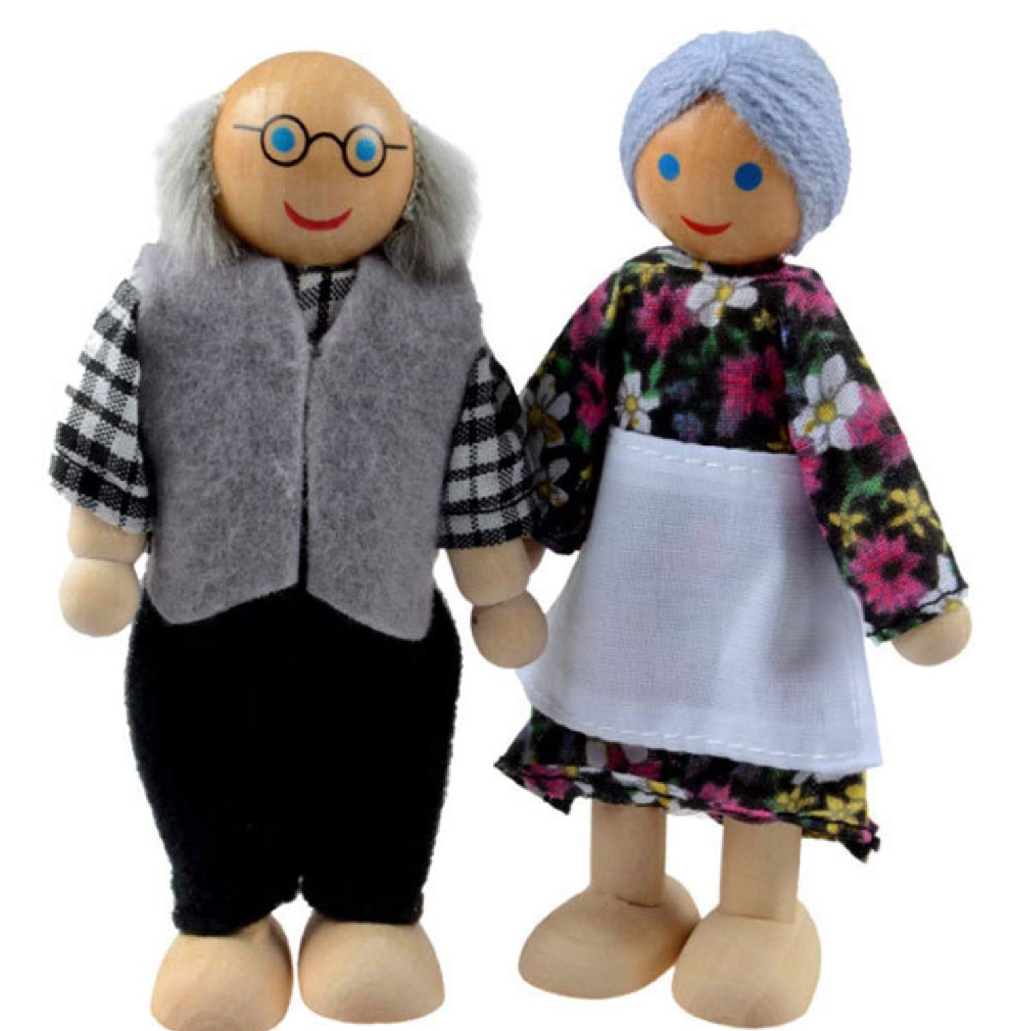 Playbox Wooden Figure Pop's Family Dolls Pretend Play Toy Set For Children Kids - PBP - 014
