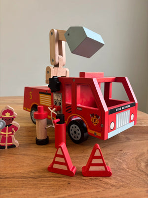 Playbox Wooden Red Firetruck Marshall's Vehicle Toy For Children & Kids - Ride-On Toys