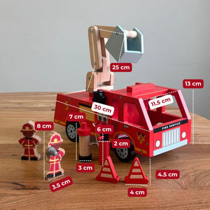 Playbox Wooden Red Firetruck Marshall's Vehicle Toy For Children & Kids - Ride-On Toys