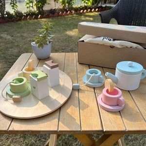 Playbox Wooden Tea Set for Kids, Pretend Play Tea Party Set for Toddlers 20pcs. - PBP - 006