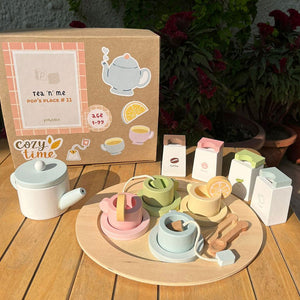 Playbox Wooden Tea Set for Kids, Pretend Play Tea Party Set for Toddlers 20pcs. - PBP - 006