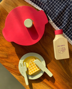 Playbox Wooden Waffle Maker Sweet Treat Kids & Toddler Pretend Play Cooking Toys - PBP - 004PI