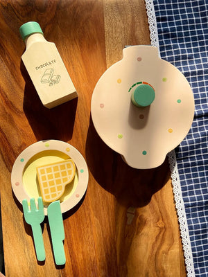 Playbox Wooden Waffle Maker Sweet Treat Toddler & Kids Pretend Play Cooking Toys - PBP - 004BG
