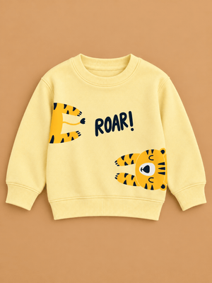 Playful Tiger Kids Sweatshirt - 1-2 Years Kids Winter Sweatshirts