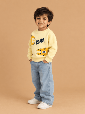 Playful Tiger Kids Sweatshirt - 1-2 Years Kids Winter Sweatshirts