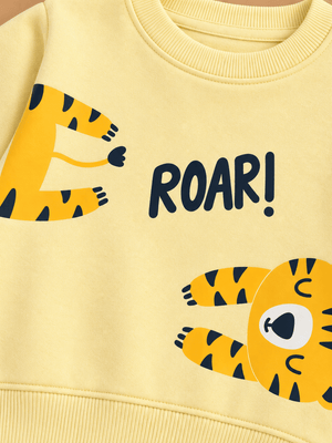 Playful Tiger Kids Sweatshirt - 1-2 Years Kids Winter Sweatshirts