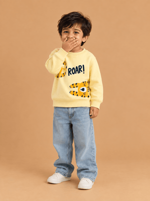 Playful Tiger Kids Sweatshirt - 1-2 Years Kids Winter Sweatshirts