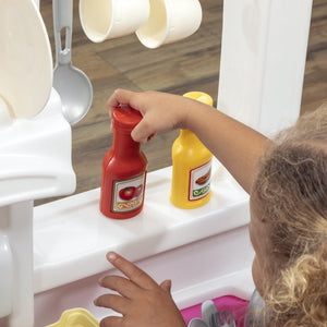 Playwell Step2 Fun with Friends Pink Toy Kitchen with Lights & Sounds 2+ Years - Pretend Play Toys
