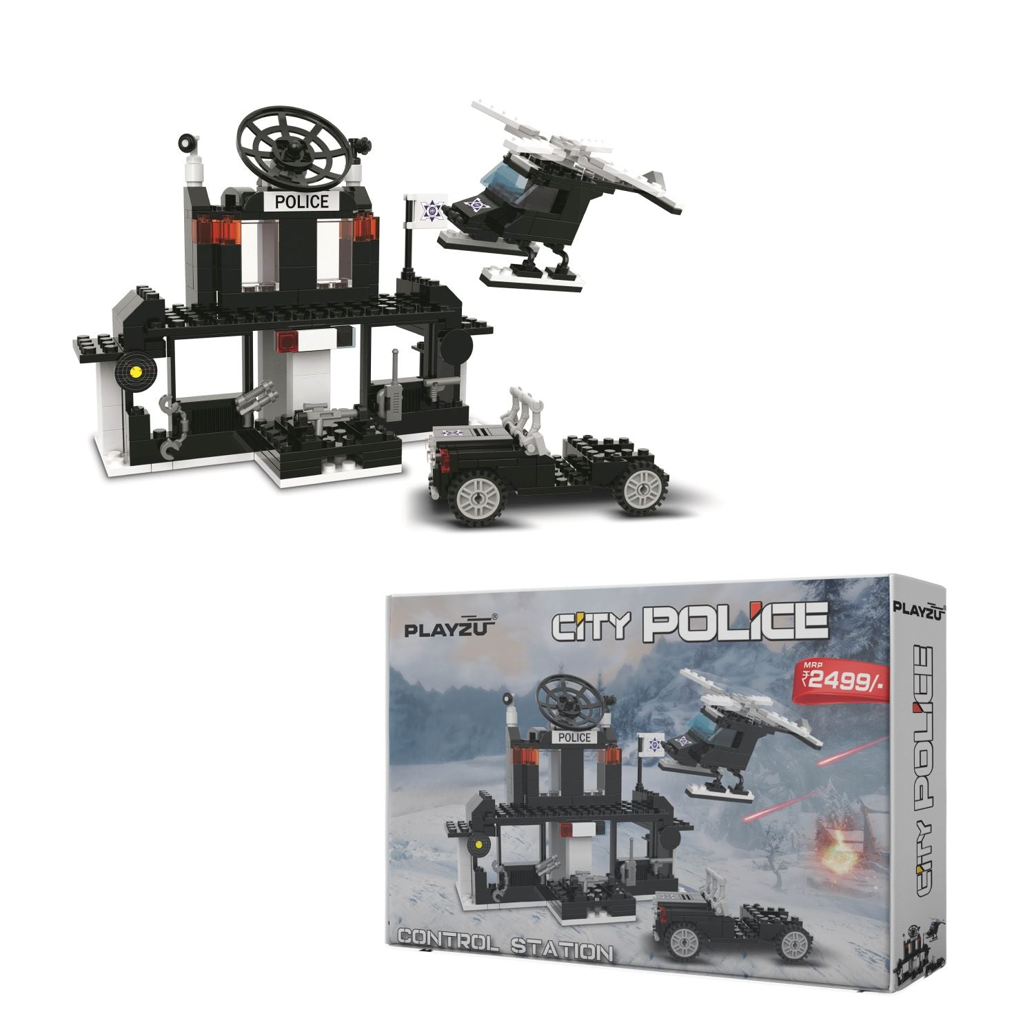 Playzu Building Blocks City Police Control Station - XB - 51008