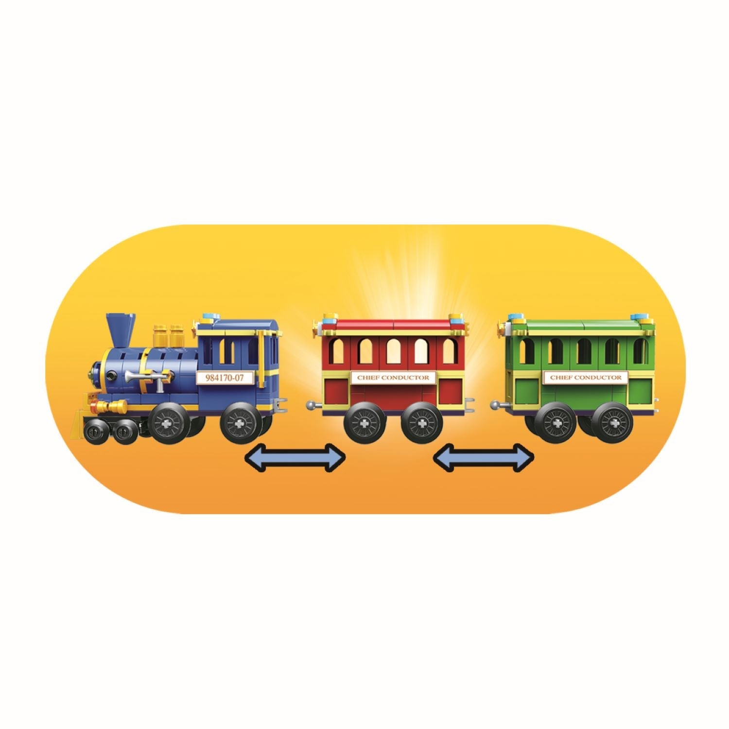 Playzu Building Blocks Mini Train - XB - 01112