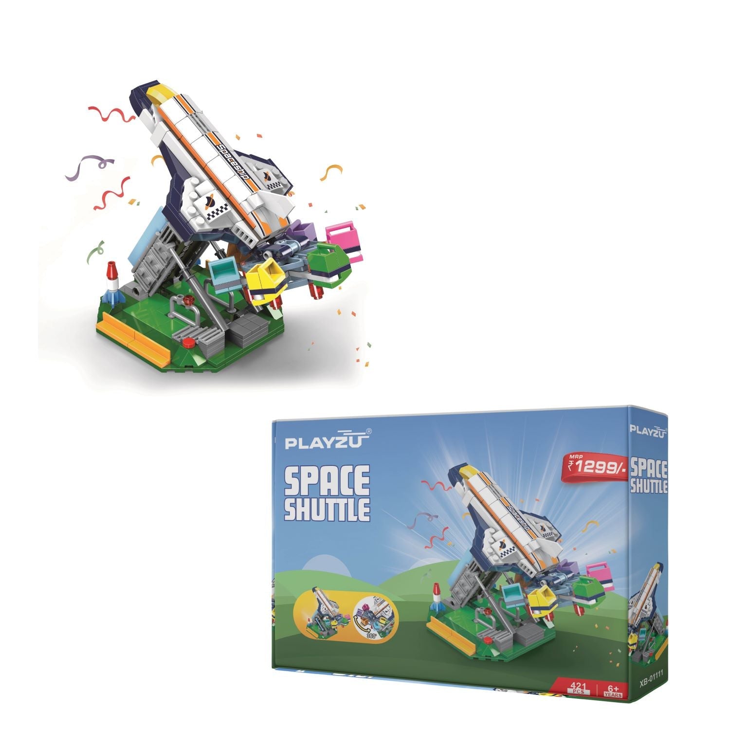 Playzu Building Blocks Space Shuttle - XB - 01111