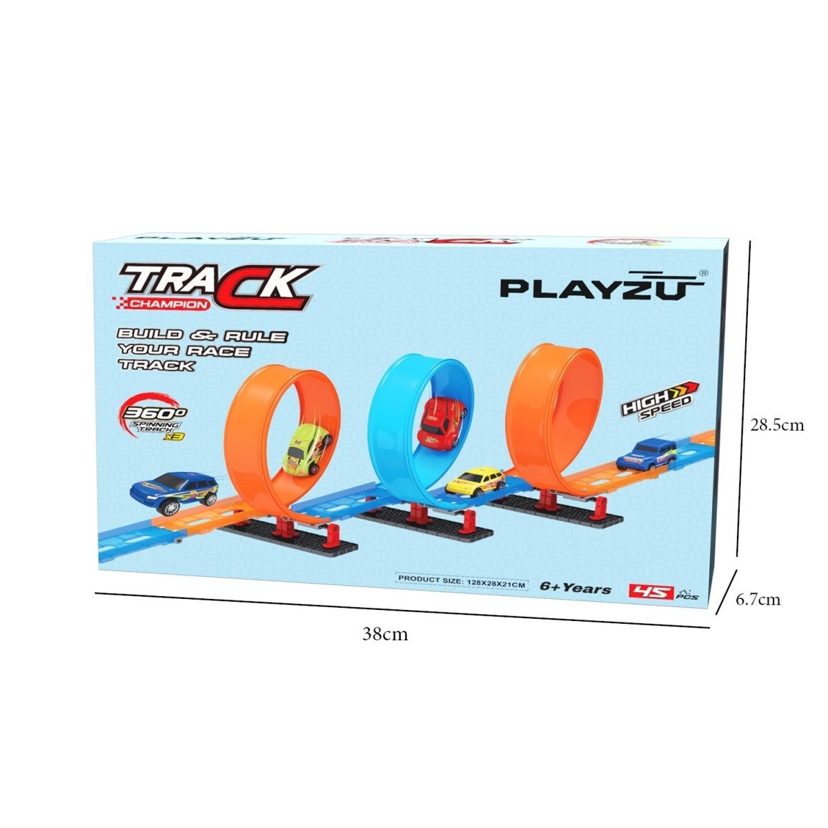 Playzu Pull Back Track Set- 3 - 679-102
