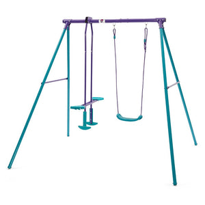 Plum Helios Metal Single Swing and Glider Set - Kids Activity & Play Equipment