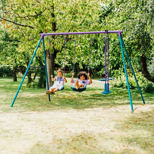 Plum Metal Jupiter Double Swing and Glider Set - Kids Activity & Play Equipment