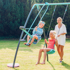 Plum Premium Metal Single Swing and Glider with Mist - Kids Activity & Play Equipment