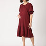 Plum Punch Waffle Maternity Dress With Nursing - DRS-MRWFL-M