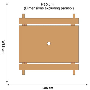 Plum Rectangular Picnic table with Parasol (Natural) - Kids Activity & Play Equipment